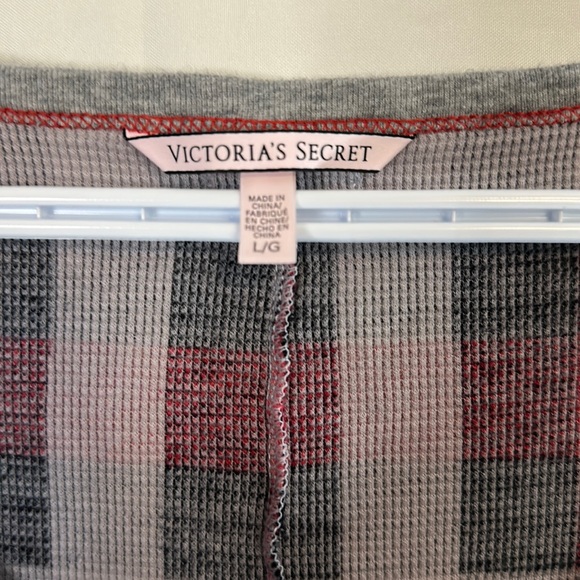 Victorias Secret Long Sleeve Plaid Romper Size Large Red, Black and Grey - Picture 5 of 7